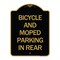 Signmission Bicycle and Moped Parking in Rear, Black & Gold Aluminum Sign, 18" x 24", BG-1824-24326 A-DES-BG-1824-24326 - alternate 1